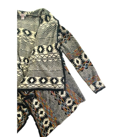 Xhilaration Open Front Aztec Sweater Waterfall Cardigan Tribal Size XL/XXL - Picture 9 of 11